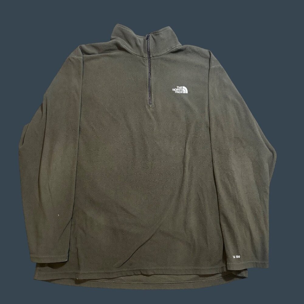 The North Face Mens Olive Green 1/4 Zip Pullover Fleece Jacket XXL